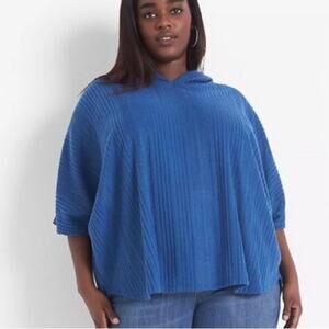 Lane Bryant Relaxed Hooded Ribbed Hacci Poncho